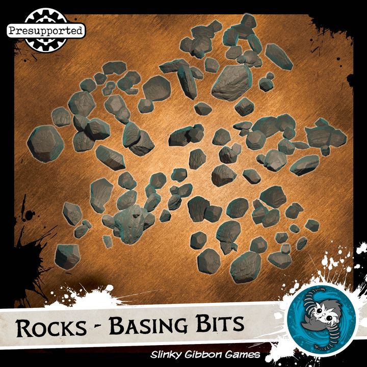 3D Printable Rocks - Basing Bits by Slinky Gibbon Games