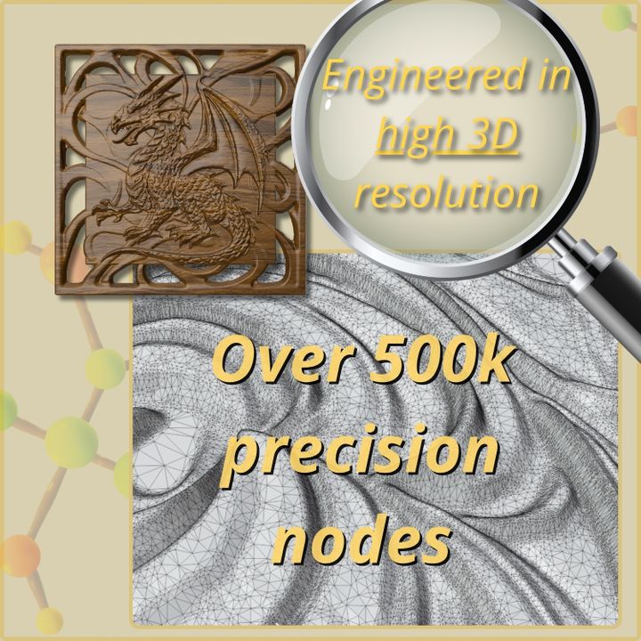 3D Printable Dragon Relief CNC Panel – Mythical Creature Wall Art for ...