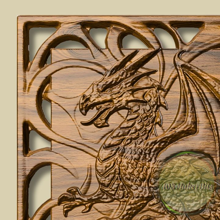 3D Printable Dragon Relief CNC Panel – Mythical Creature Wall Art for ...