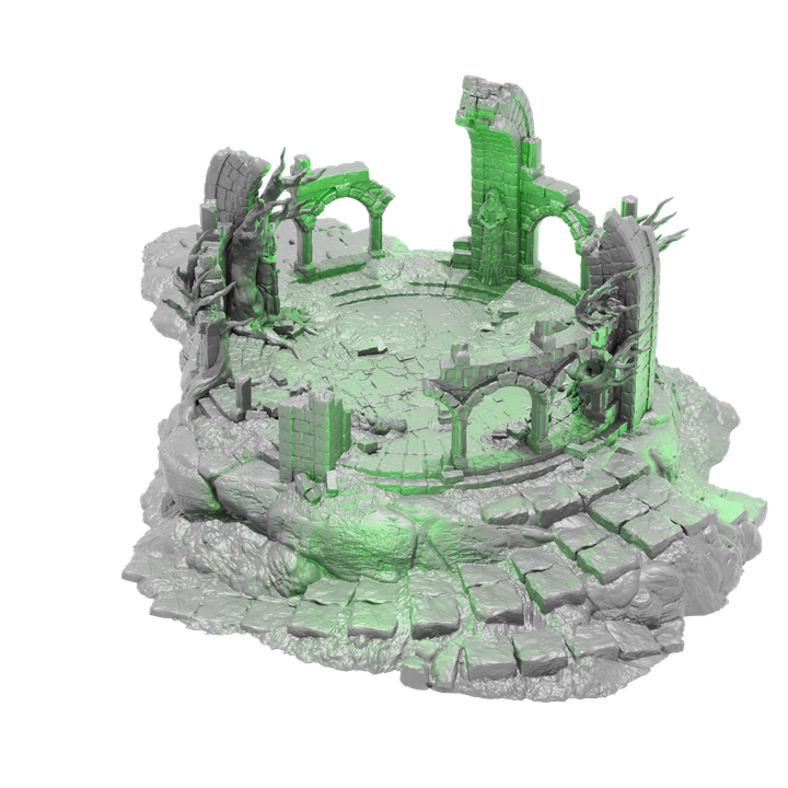 3D Printable Hill Top Ruin by Conquest Creations