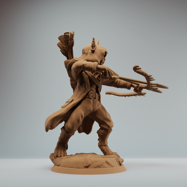 3D Printable Tabaxi Ranger, catfolk Ranger with two arrows by Vulcan ...