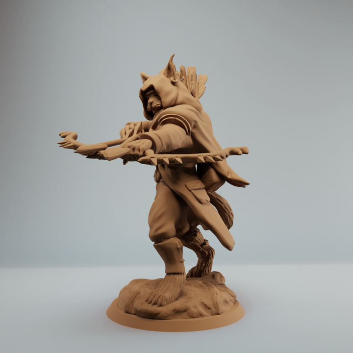 3D Printable Tabaxi Ranger, catfolk Ranger with two arrows by Vulcan ...